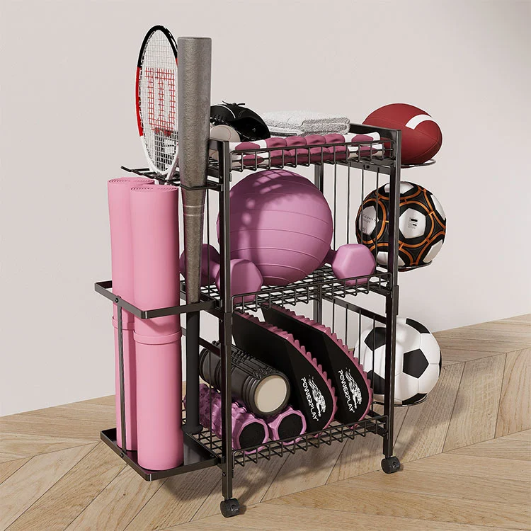 Support de rangement pour tapis de yoga en métal sur pied